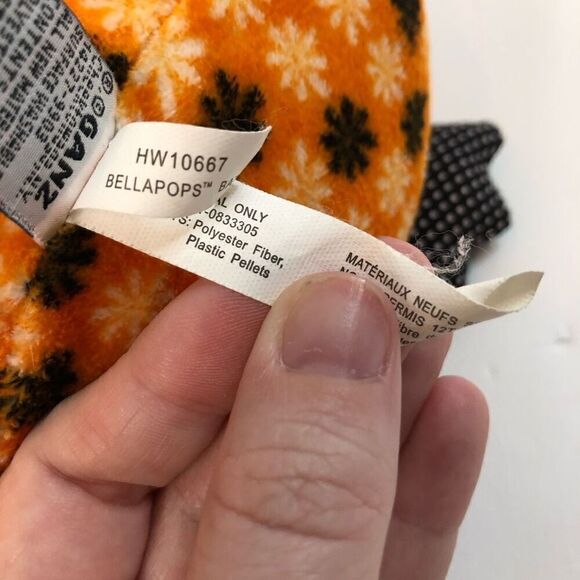 ganz bellapops bat plush stuffed animal hw10667 halloween black orange vampire - Picture 8 of 11